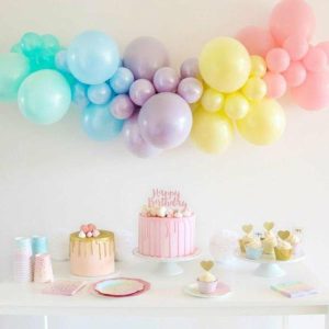 Balloon Garlands |   Pastel Coloured Organic Garland Balloon Garlands Balloon Garlands