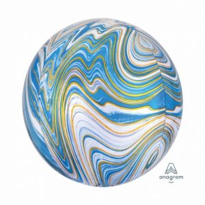 Bubble Balloons & Orbs |   Orbz Xl Blue Marblez G20 Balloons Bubble Balloons & Orbs