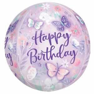 Bubble Balloons & Orbs |   Orbz Xl Flutters Happy Birthday G20 Balloons Bubble Balloons & Orbs