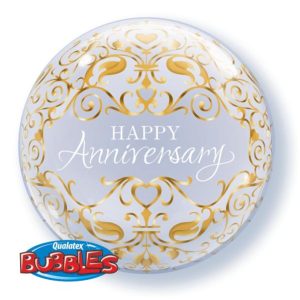 Bubble Balloons & Orbs |   22" Single Bubble Anniversary Classic Balloons Bubble Balloons & Orbs