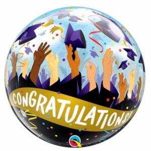 Bubble Balloons & Orbs |   22" Single Bubble Congratulations Grad Balloons Bubble Balloons & Orbs