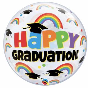 Bubble Balloons & Orbs |   22" Single Bubble Graduation Caps & Rainbows Balloons Bubble Balloons & Orbs