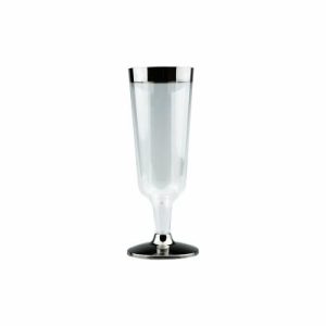 Cups & Straws |   6Pk 150Ml Champagne Glass With Silver Rim Cups & Straws Cups & Straws