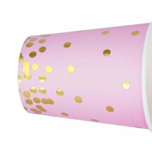 Cups & Straws |   8 Pink Dots Foil Paper Cups Cups & Straws Cups & Straws