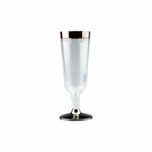 Cups & Straws |   Champagne Glass With Rose Gold Rim (6) – 150Ml Cups & Straws Cups & Straws