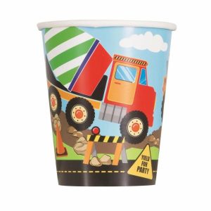 Cups & Straws |   Construction Party 8 X 270Ml (9Oz) Paper Cups Cups & Straws Cups & Straws