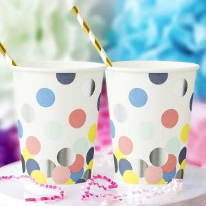 Cups & Straws |   Dots Paper Cups Pk 8 Cups & Straws Cups & Straws