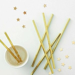 Cups & Straws |   Gold Foiled Paper Straws Pk 20 Cups & Straws Cups & Straws