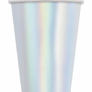 Cups & Straws |   Iridescent Foil 8 X 355Ml (12Oz) Paper Cups Sku: 53936 Cups & Straws Cups & Straws