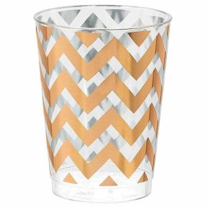 Cups & Straws |   Pk 20 Reusable Premium Chevron Rose Gold 295Ml Tumbler Cups & Straws Cups & Straws