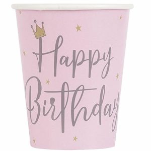 Cups & Straws |   Pk 8 Swan Birthday 270Ml (9Oz) Paper Cups Cups & Straws Cups & Straws