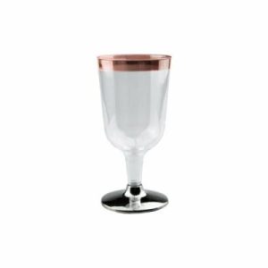 Cups & Straws |   Wine Glass With Rose Gold Rim (6) – 210Ml Cups & Straws Cups & Straws