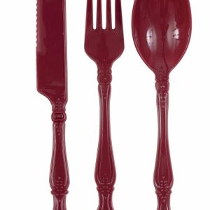 Cutlery |   Maroon 12 Assorted Reusable Cutlery Cutlery Cutlery