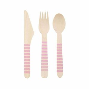 Cutlery |   Wooden Cutlery 18Pc-Pink Cutlery Cutlery