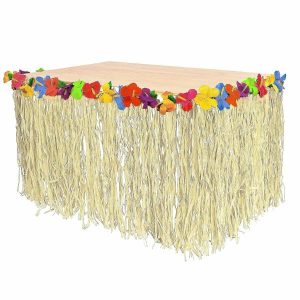 Decorations |   Hawaiian Table Skirt (Natural) Decorations Decorations