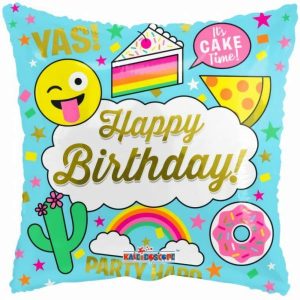 Foil Balloons |   18" Happy Birthday Juvenile – Non Inflated Balloons Foil Balloons