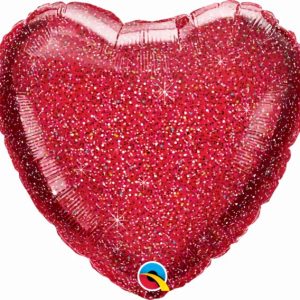 Foil Balloons |   18" Heart Foil Glittergraphic Red – Non Inflated Balloons Foil Balloons