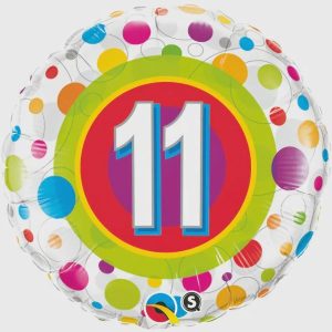 Foil Balloons |   18" Round Foil 11 Rainbow Confetti Balloons Foil Balloons