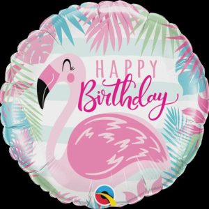 Foil Balloons |   18" Round Foil Birthday Pink Flamingo Balloons Foil Balloons