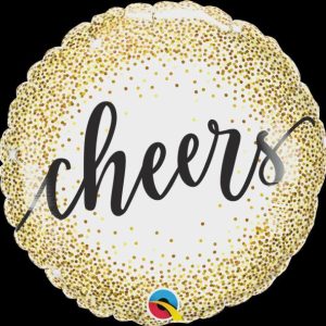 Foil Balloons |   18" Round Foil Cheers Gold Glitter Dots Balloons Foil Balloons