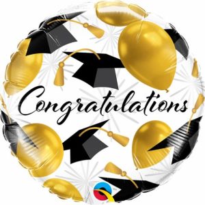 Foil Balloons |   18" Round Foil Congratulations Gold Balloons – Non Inflated Balloons Foil Balloons