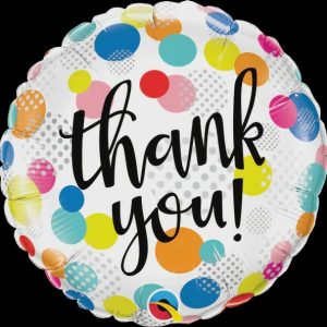 Foil Balloons |   18" Round Foil Thank You Dots Upon Dots Balloons Foil Balloons