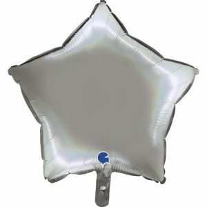 Foil Balloons |   18Inch Star Holographic Platinum Pure Star Balloons Foil Balloons