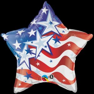 Foil Balloons |   20" Star Foil Stars & Stripes Forever Balloons Foil Balloons