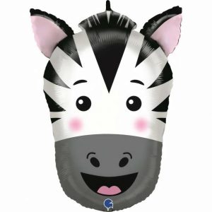 Foil Balloons |   29" Zebra Head Shape – Non Inflated Balloons Foil Balloons