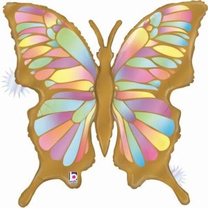 Foil Balloons |   33" Opal Butterfly Shape Balloons Foil Balloons