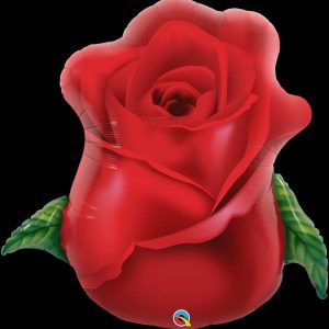 Foil Balloons |   33" Shape Foil Red Rose Bud Balloons Foil Balloons