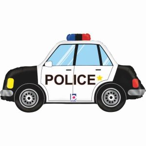 Foil Balloons |   34" Police Car Shape Balloons Foil Balloons