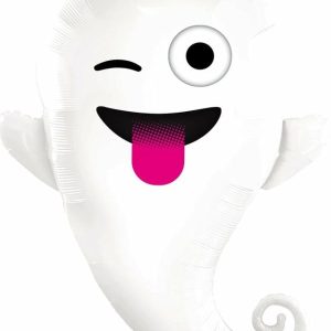 Foil Balloons |   34" Shape Foil Emoticon Ghost – Non Inflated Balloons Foil Balloons