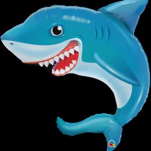 Foil Balloons |   36" Shape Foil Smilin’ Shark Balloons Foil Balloons