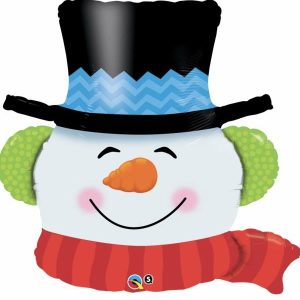 Foil Balloons |   36" Shape Foil Smilin’ Snowman Balloons Foil Balloons