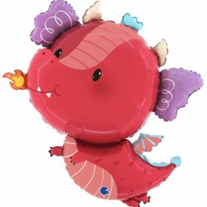 Foil Balloons |   39Inch Funny Dragon Pink Shape Balloons Foil Balloons