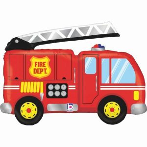 Foil Balloons |   40" Firetruck Shape Balloons Foil Balloons