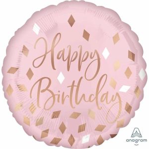 Foil Balloons |   45Cm Blush Happy Birthday S40 – Non Inflated Balloons Foil Balloons