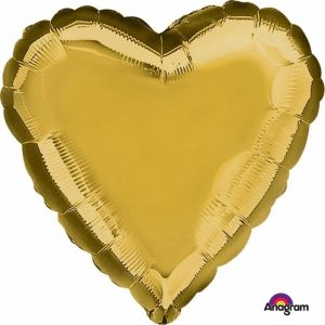 Foil Balloons |   45Cm Heart Hx Metallic Gold S15 – Non Inflated Balloons Foil Balloons