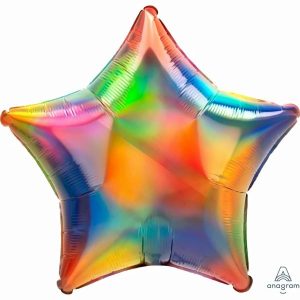 Foil Balloons |   45Cm Standard Holographic Iridescent Rainbow Star S40 Balloons Foil Balloons