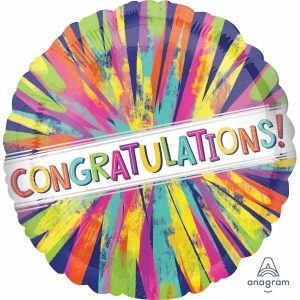 Foil Balloons |   45Cm Standard Hx Congratulations Painterly Burst S40 Balloons Foil Balloons