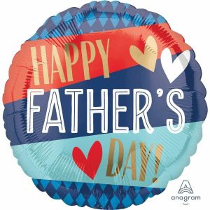 Foil Balloons |   45Cm Standard Hx Happy Father’s Day Stripes & Argyle Pattern S40 Balloons Foil Balloons