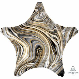 Foil Balloons |   45Cm Xl Marblez Black Star – Non Inflated Balloons Foil Balloons