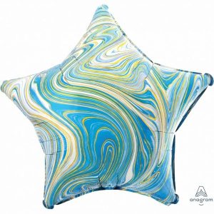 Foil Balloons |   45Cm Xl Marblez Blue Star – Non Inflated Balloons Foil Balloons