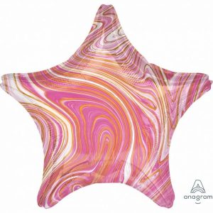 Foil Balloons |   45Cm Xl Marblez Pink Star – Non Inflated Balloons Foil Balloons