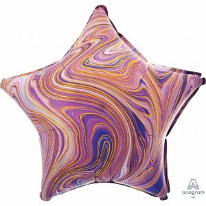 Foil Balloons |   45Cm Xl Marblez Purple Star – Non Inflated Balloons Foil Balloons