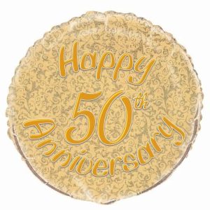 Foil Balloons |   50Th Anniversary 45Cm (18") Foil Prismatic Balloons – Non Inflated Balloons Foil Balloons