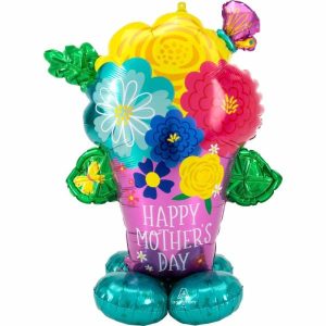 Foil Balloons |   Airloonz Happy Mother’s Day Pretty Flower Pot P70 Balloons Foil Balloons