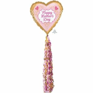 Foil Balloons |   Airwalker Xl Pom Pom Happy Mother’s Day Gold & Pink P60 Balloons Foil Balloons