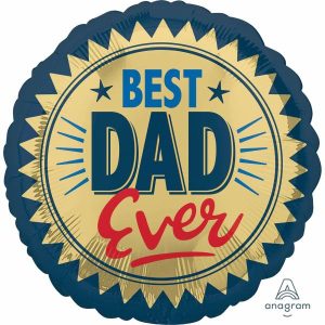 Foil Balloons |   Best Dad Ever Gold Stam Balloons Foil Balloons